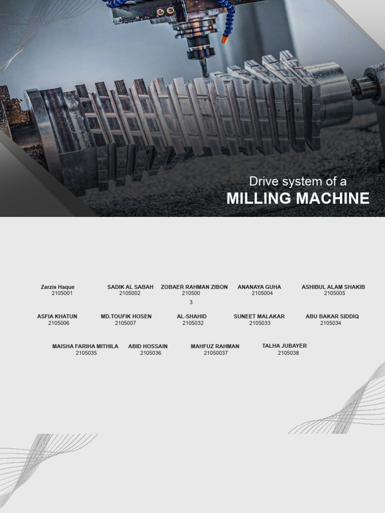 Explanation of Milling Machine Drive System and Indexing | PDF ...
