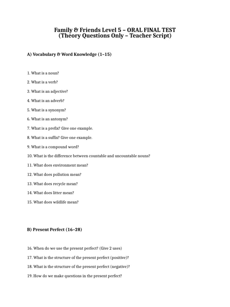 FF5 Oral Final Test Theory | PDF | Language Mechanics | Language Families