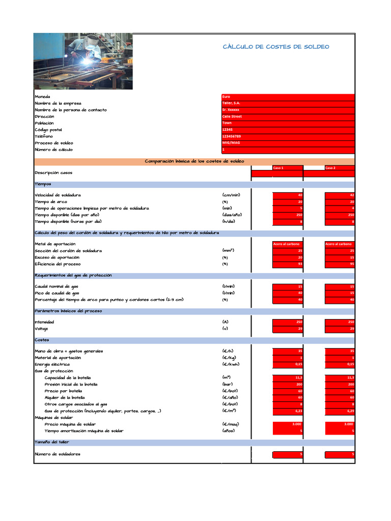 Calculo Costes de Soldeo ITCS Pag 1 | PDF | Soldadura | Construcción
