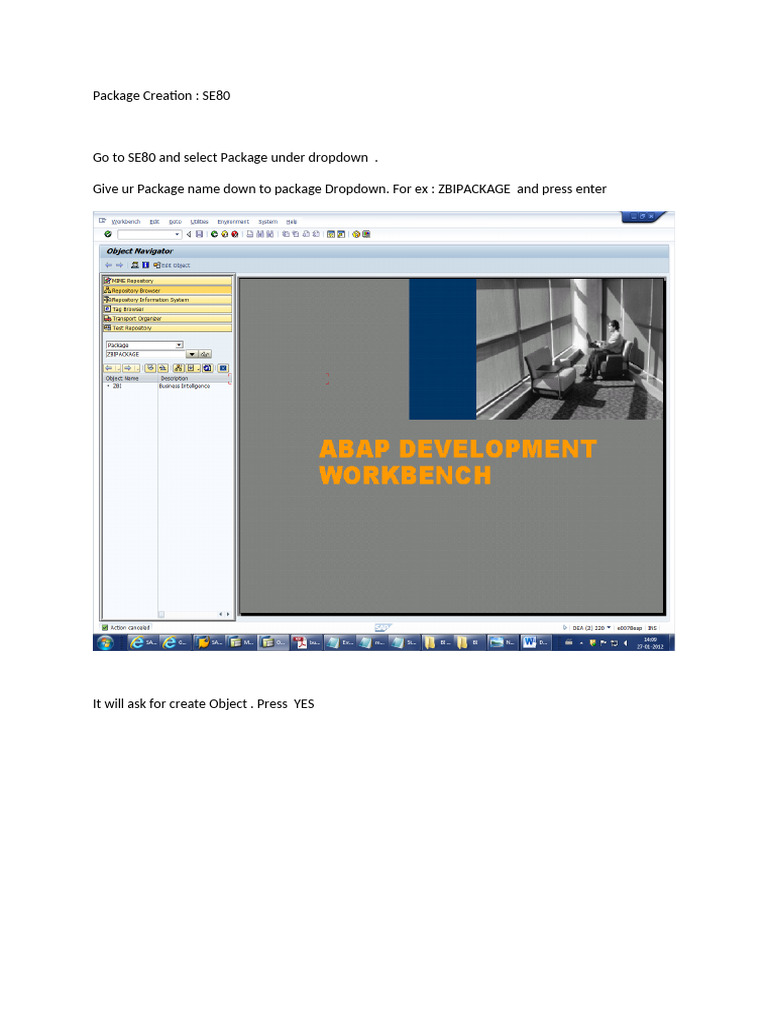 Create Package in SE80 Guide | PDF
