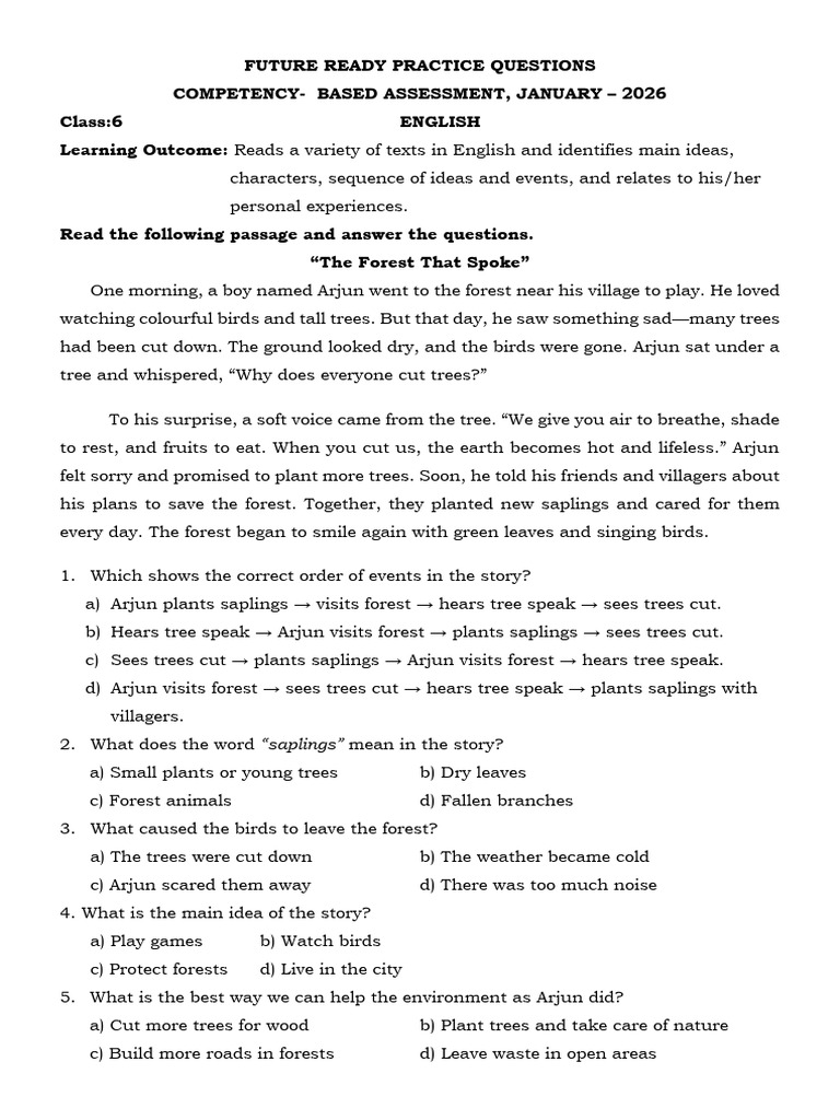 6th Grade Competency-Based Assessment | PDF