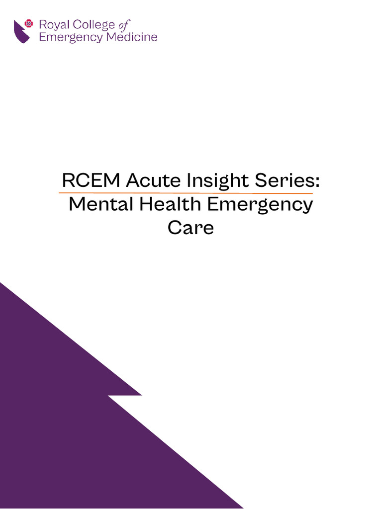 Mental Health Emergency Care Insights | PDF | Mental Health | Emergency ...