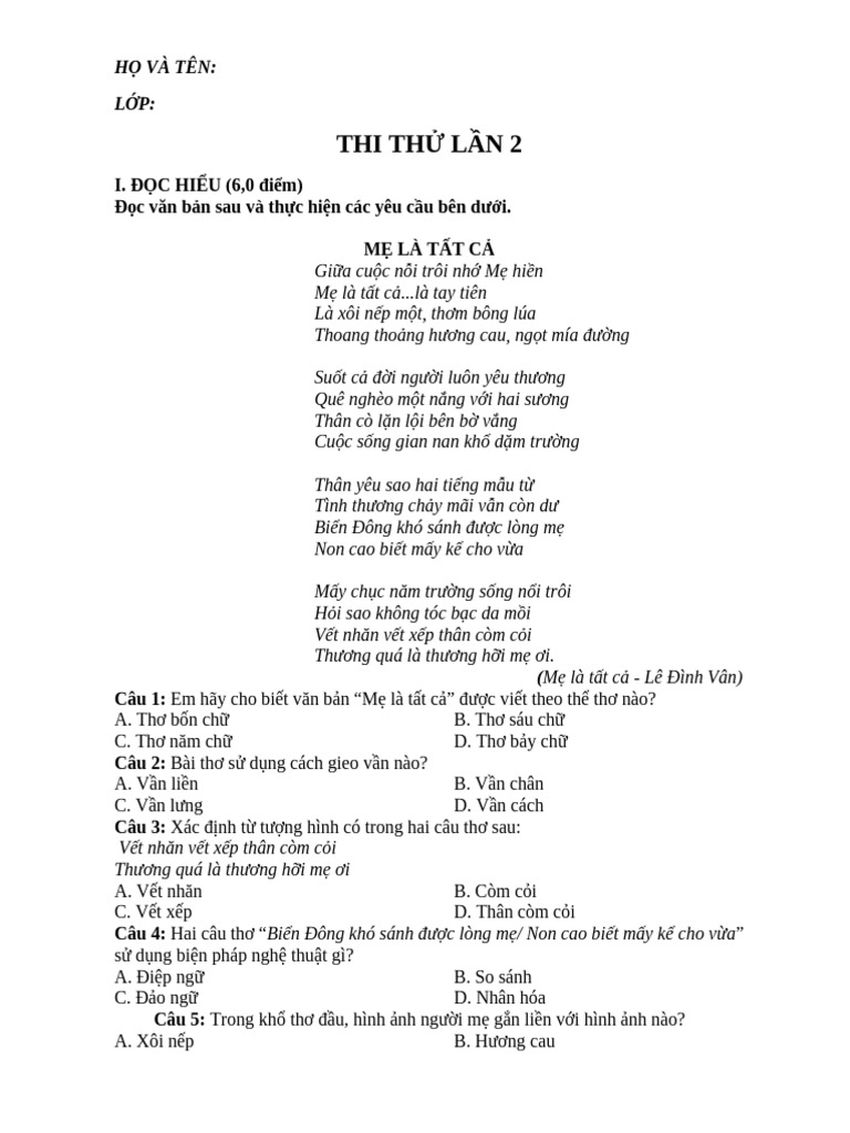 Thi Thử Lần 2 | PDF