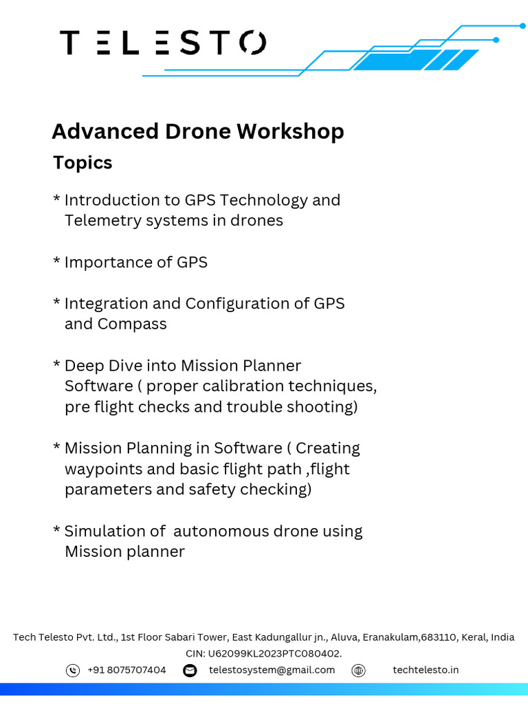 Advanced Drone Workshop Overview | PDF