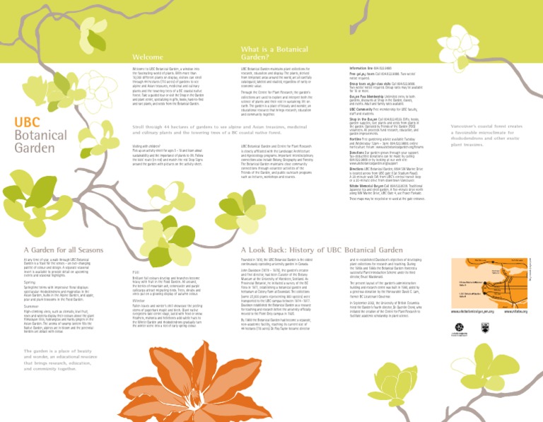 Explore UBC Botanical Garden Tours & Events | PDF | Plants | Botany