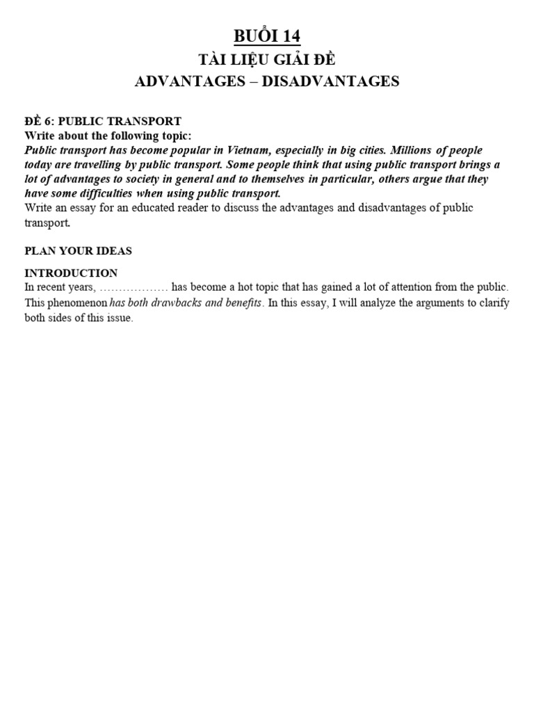 Advantages and Disadvantages of Public Transport | PDF | Mental Health ...