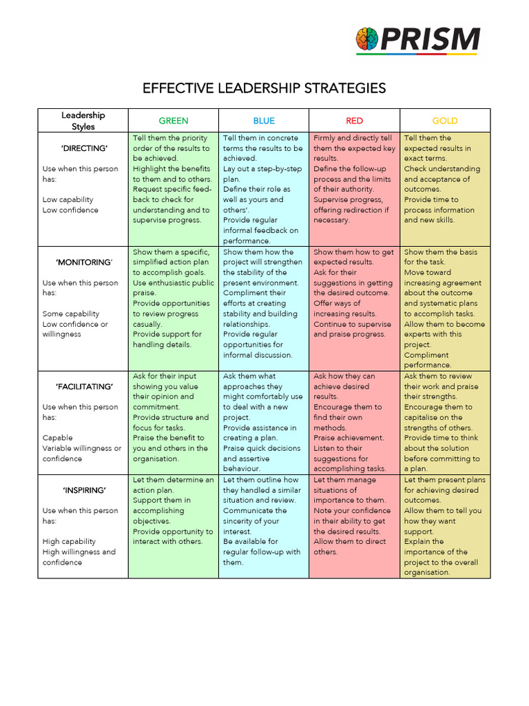 3 Effective Leadership Strategies (Print) | PDF | Leadership | Social ...