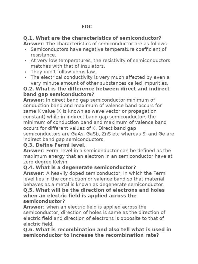 Semiconductor Characteristics and Applications | PDF | Bipolar Junction ...