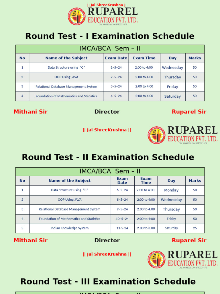 IMCA-BCA Round Test Schedule May 2024 | PDF | Software | Information ...