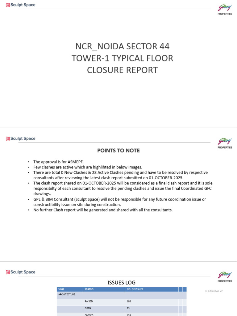 NCR Noida Sector 44 Tower 1 Clash Report | PDF