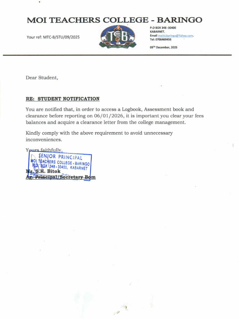 Student Notification | PDF