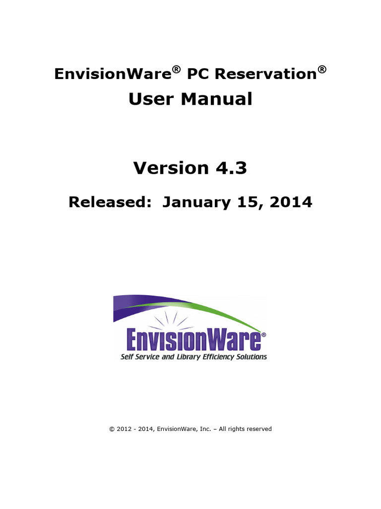 EnvisionWare PC Reservation User Manual | PDF | Login | Personal Computers