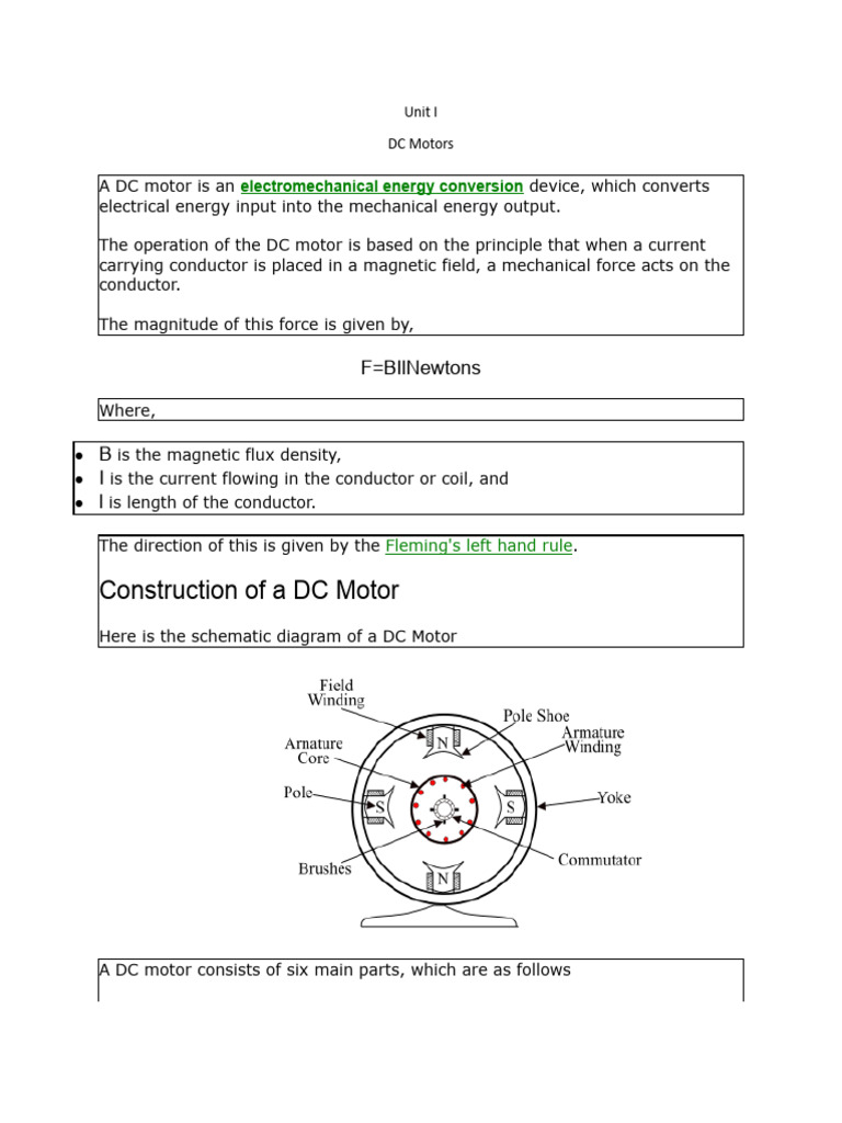 Understanding DC Motors: Principles & Components | PDF | Electric Motor ...