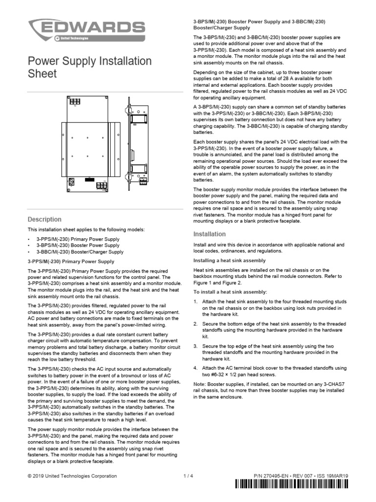 Power Supply Installation Guide | PDF | Power Supply | Battery Charger