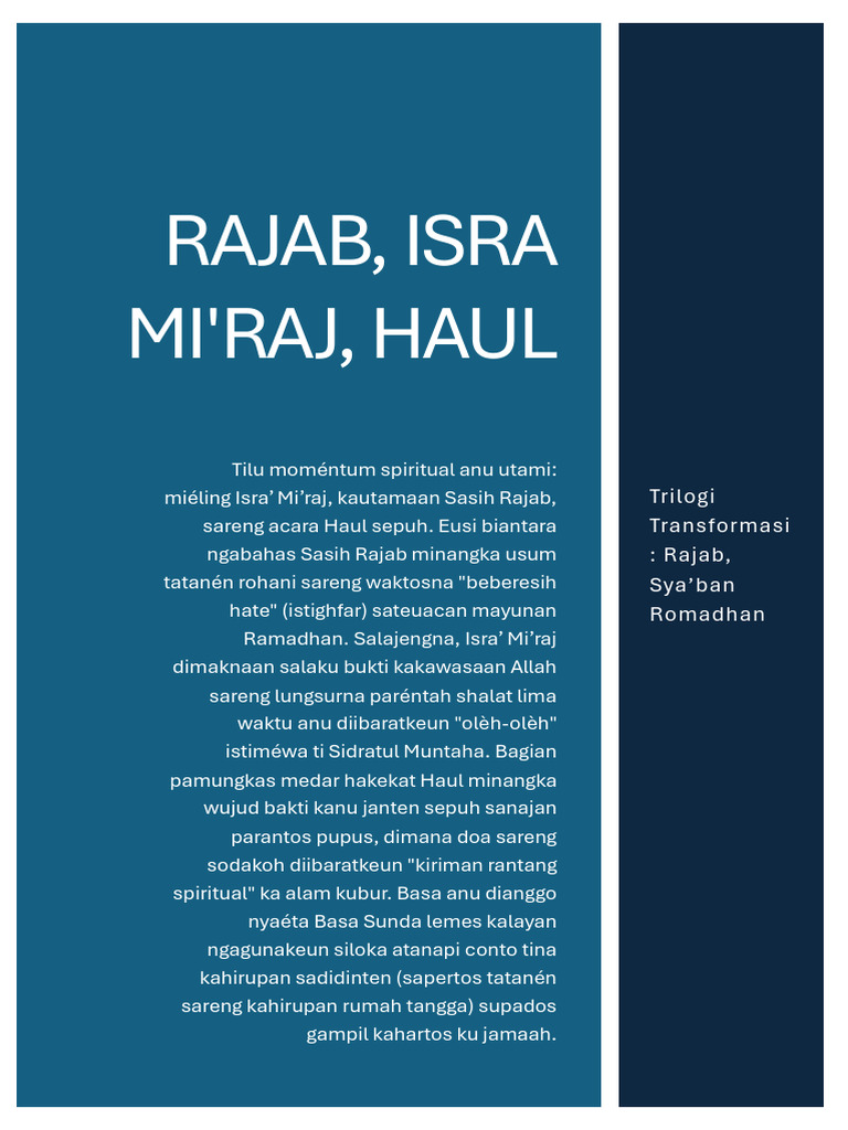 Rajab, Isra'Mi'Raj & Haul | PDF