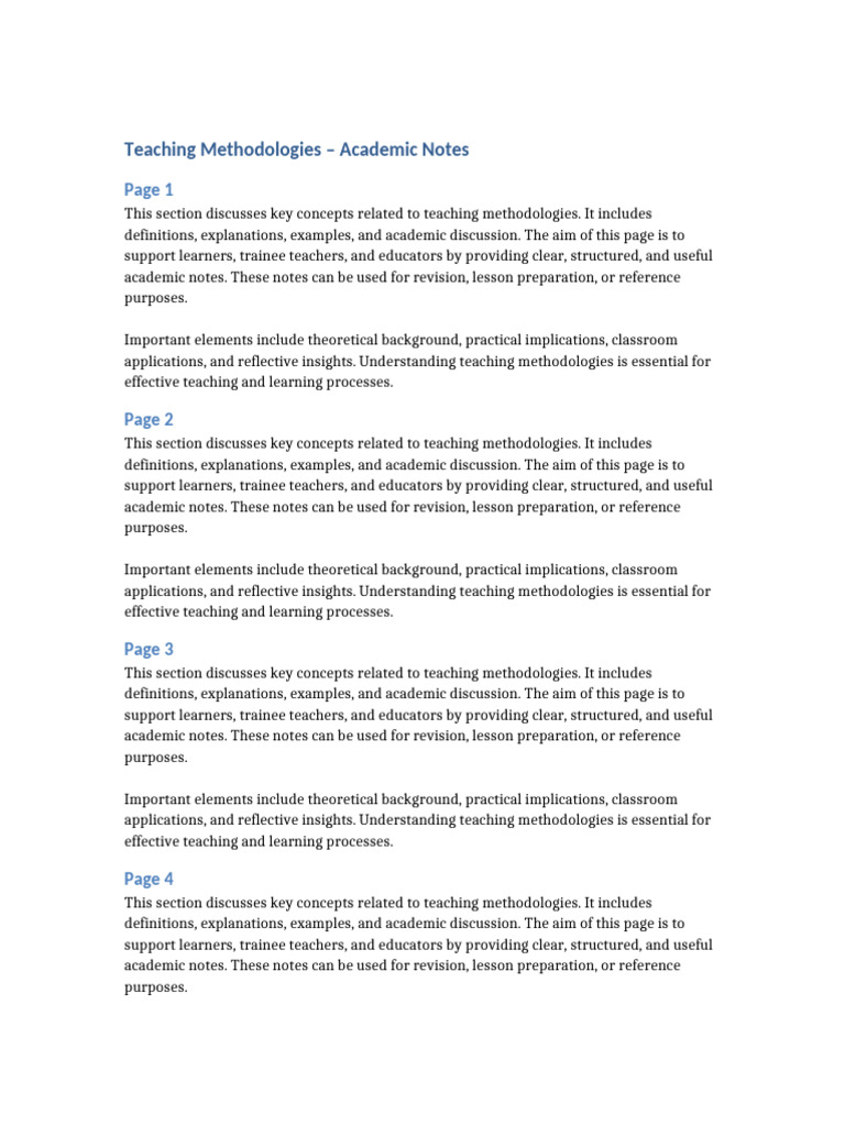 Teaching Methodologies Overview | PDF | Teachers | Methodology