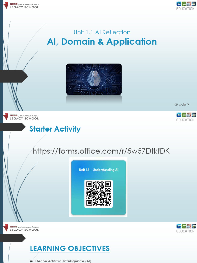 Unit 1.1 AI Reflection AI Domain Application | PDF | Artificial ...