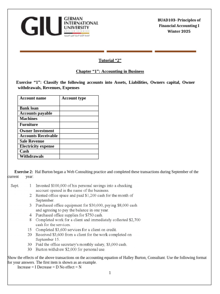 Financial Accounting I Exercises and Concepts | PDF | Equity (Finance ...