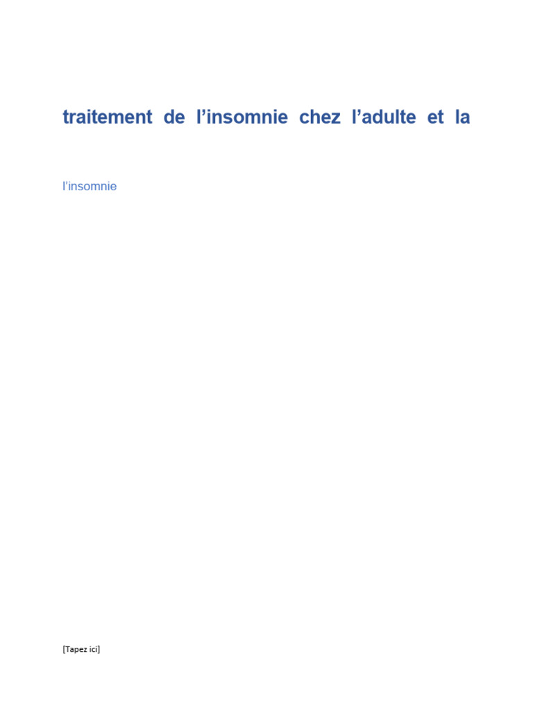 Guide sur l'insomnie et sa thérapie comportementale | PDF | Sommeil ...