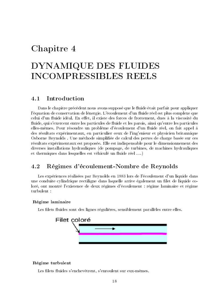 Dynamique des fluides : pertes de charge | PDF | Écoulement laminaire ...