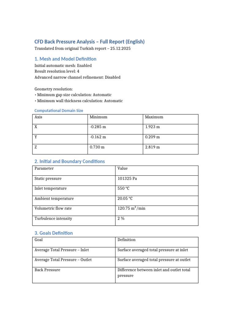 Full CFD Back Pressure Report English | PDF
