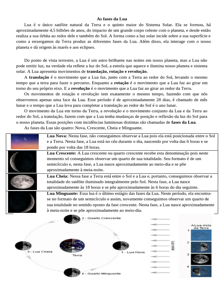 Fases da Lua e Eclipses Explicados | PDF | Lua | Terra