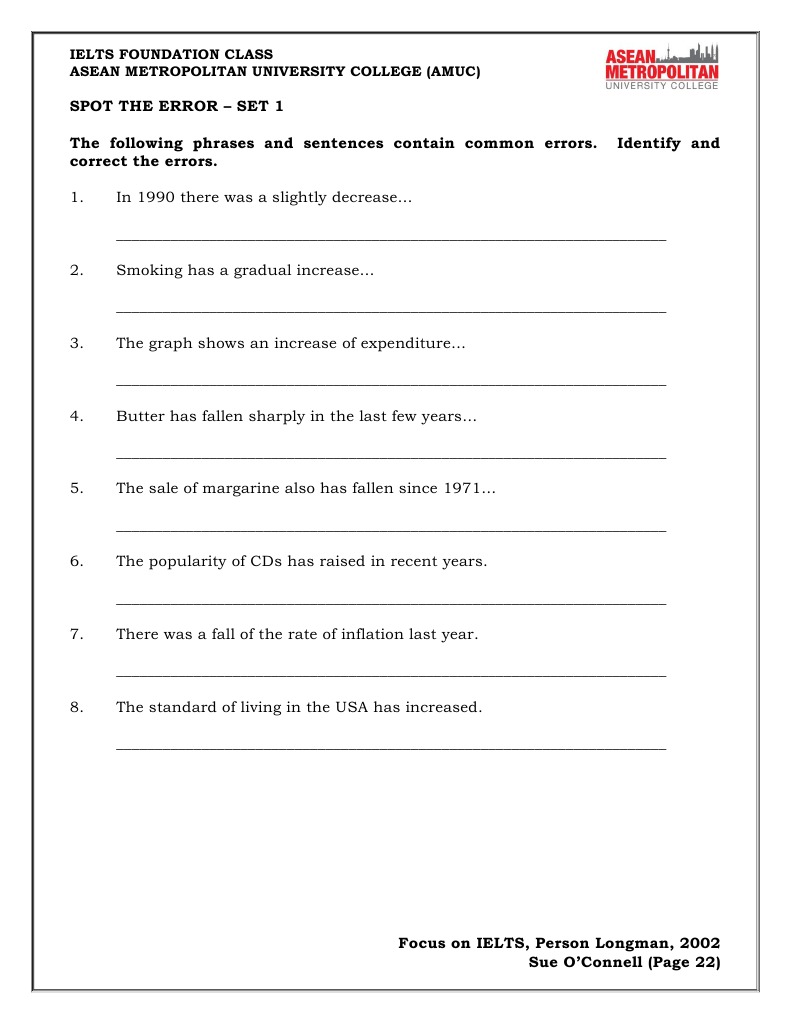 Error Correction In Ielts Practice Pdf Economies Business