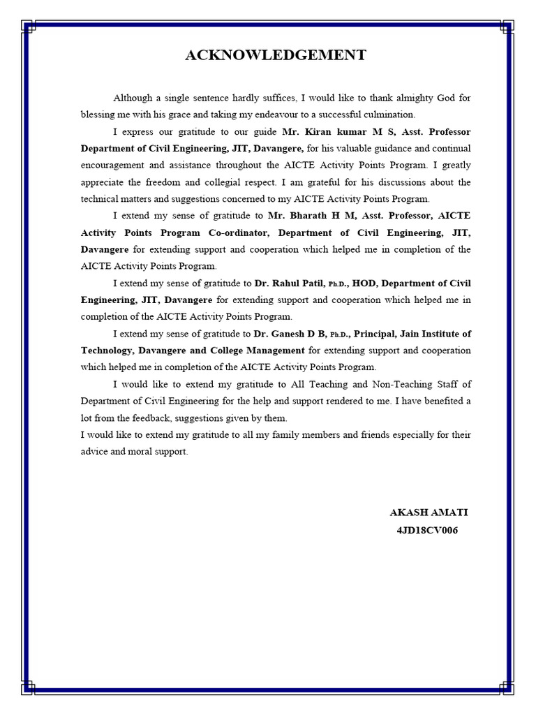 Acknowledgements for AICTE Program Completion | PDF