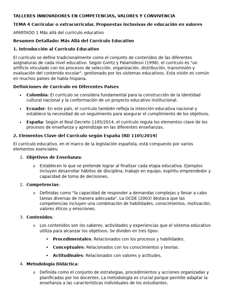 Talleres de Educación en Valores | PDF | Plan de estudios | Enseñando