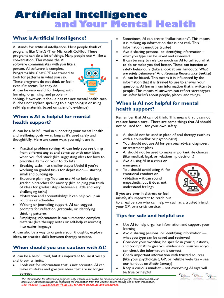 AI and Your Mental Health | PDF | Artificial Intelligence ...