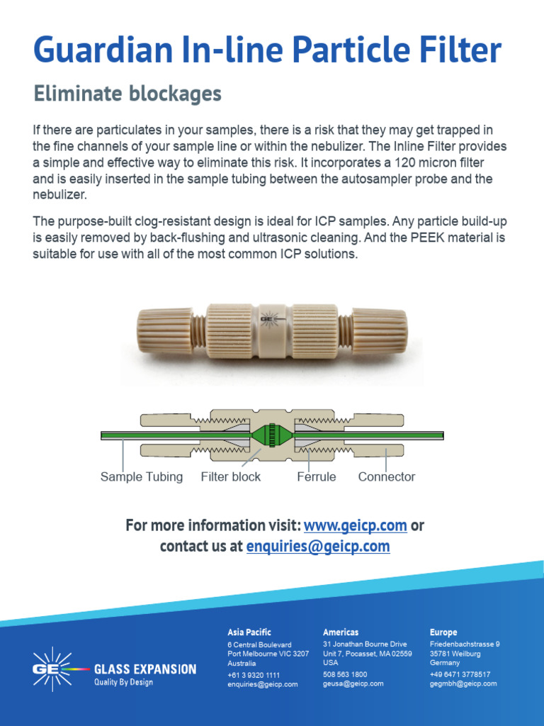 Inline Particle Filter Flyer | PDF