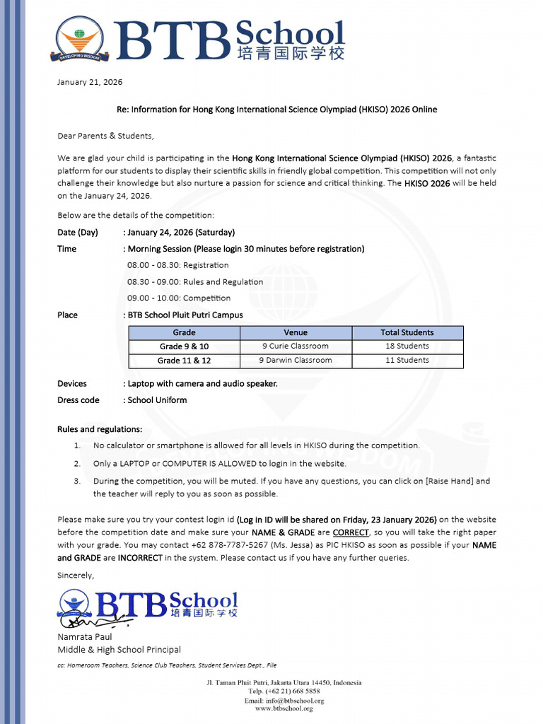 HKISO 2026 Competition Details | PDF