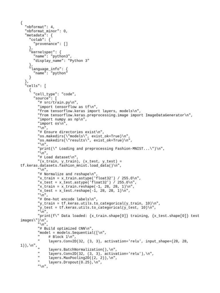 Fashion-MNIST CNN Training Script | PDF | Machine Learning | Computing