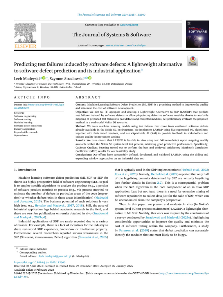 Predicting Test Failures Induced by Software Defects - A Lightweight ...