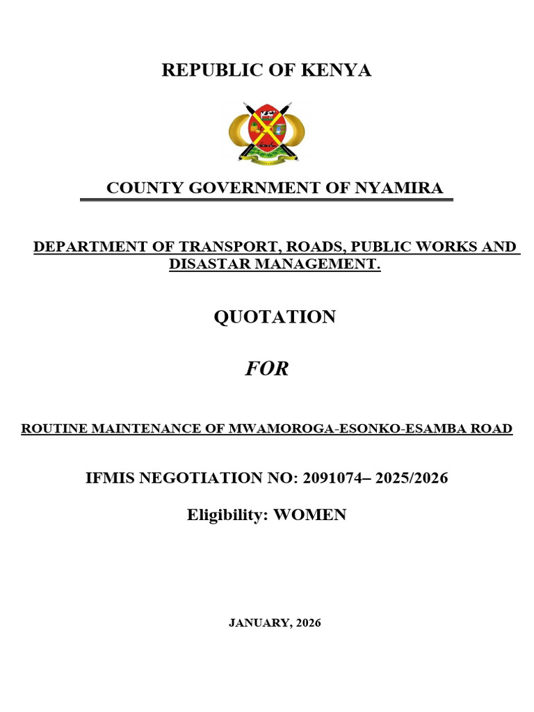 Routine Maintenance Quotation for Road | PDF | Specification (Technical ...