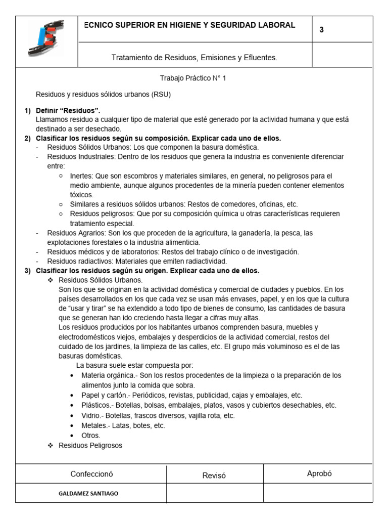 Clasificación y Tratamiento de Residuos | PDF | Residuos | Reciclaje