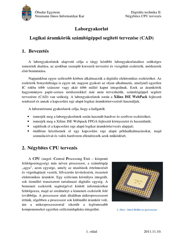 Lab CPU Bevezetes | PDF