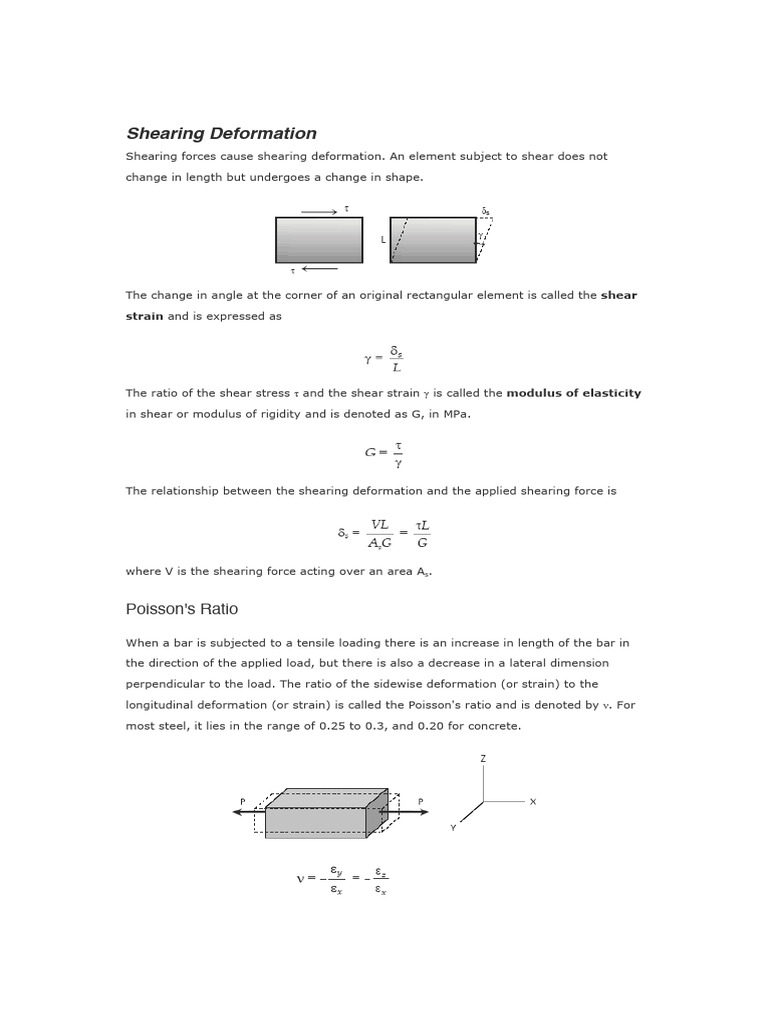 Topic 7 - Strain (Shear Deformation) | PDF | Young's Modulus ...