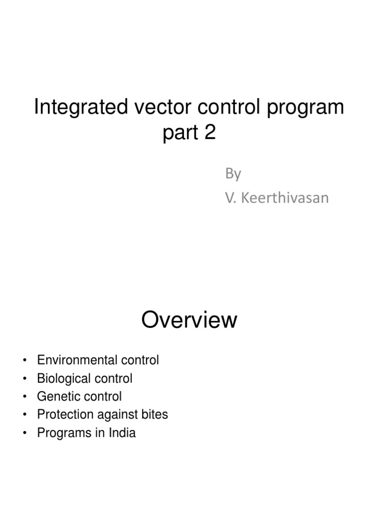 Integrated Vector Control Program | PDF | Mosquito Net | Malaria
