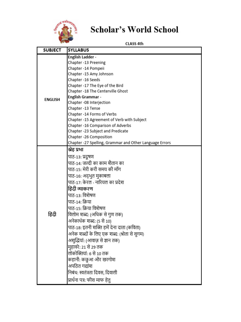 Class 4 | PDF