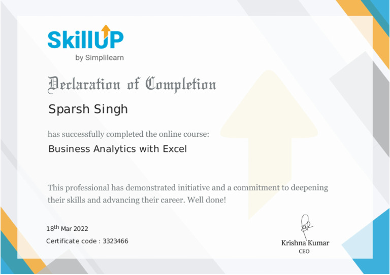 Excel Certificate | PDF