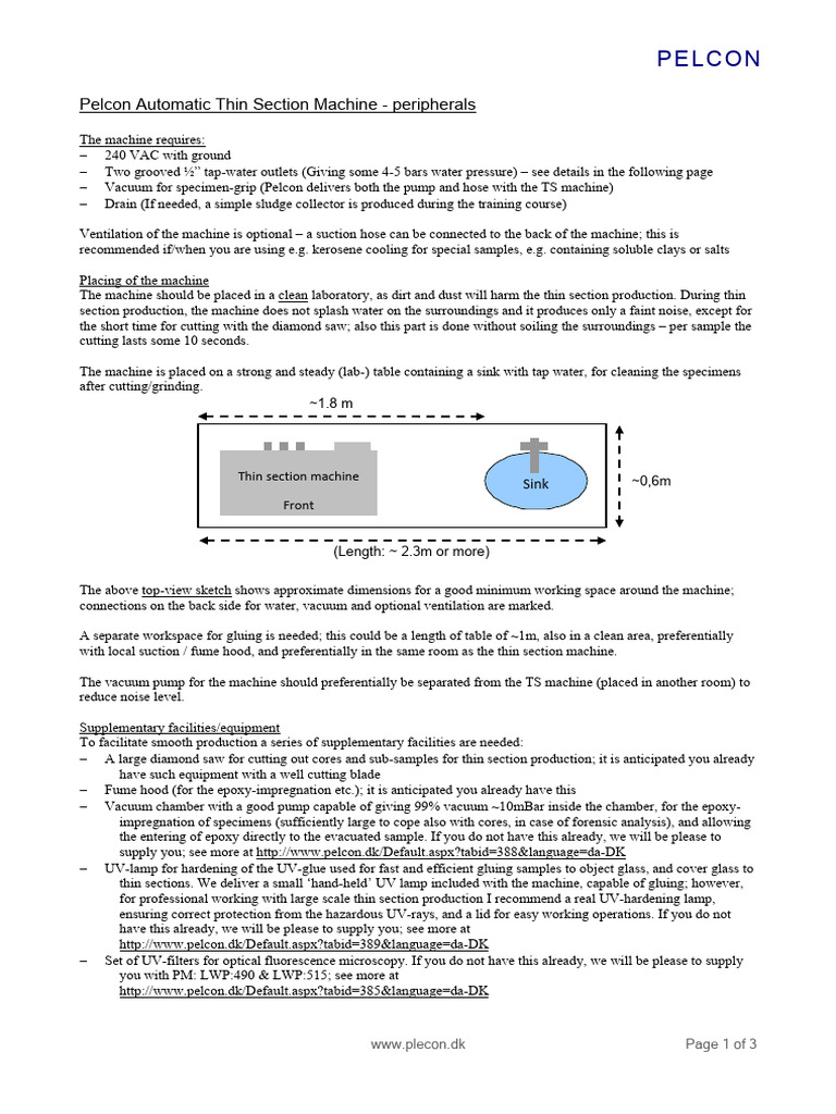 Pelcon Thin Section Machine Setup Guide | PDF