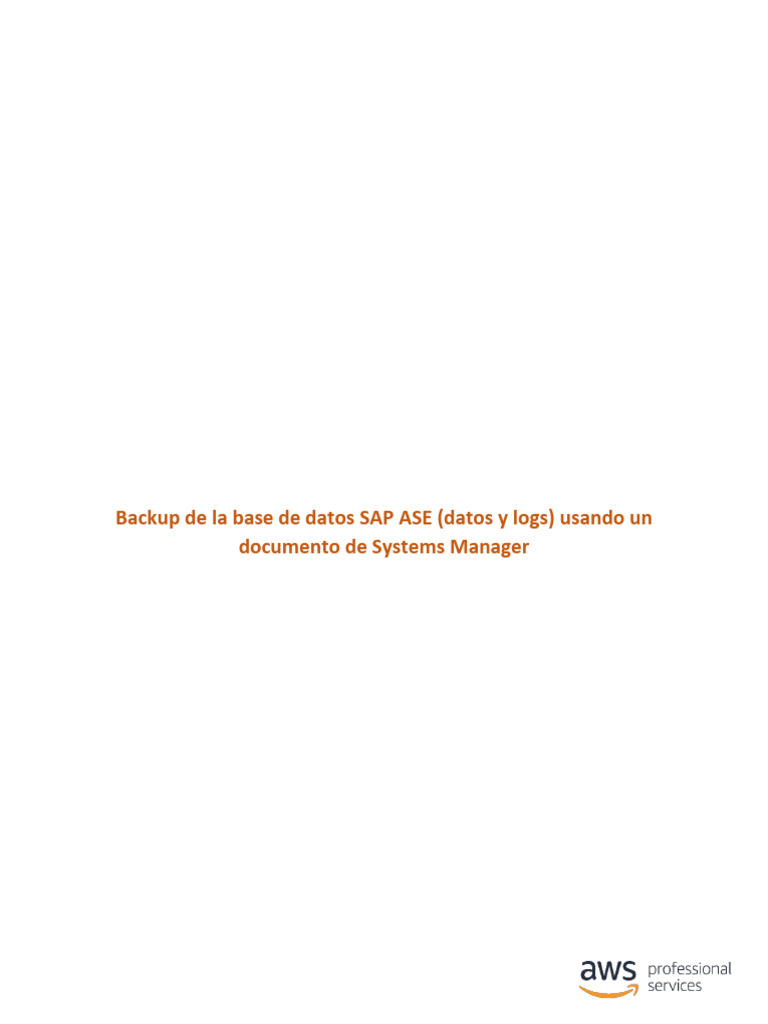 Backup automatizado SAP ASE en AWS | PDF | Apoyo | Bases de datos