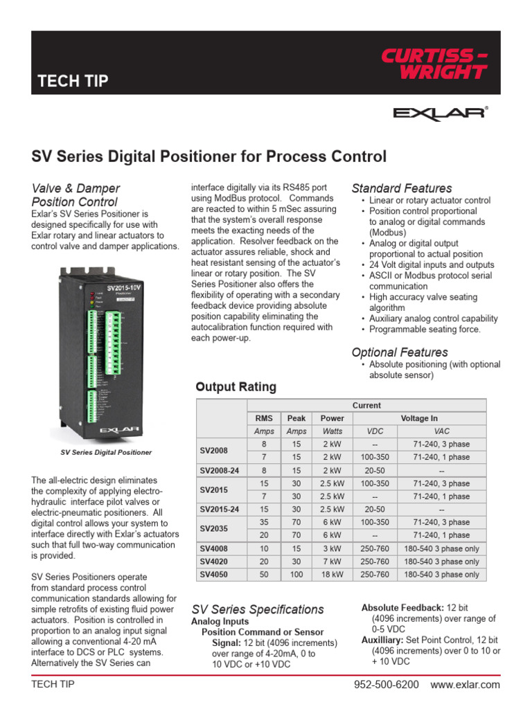 SV Series Digital Positioner Overview | PDF | Actuator | Feedback