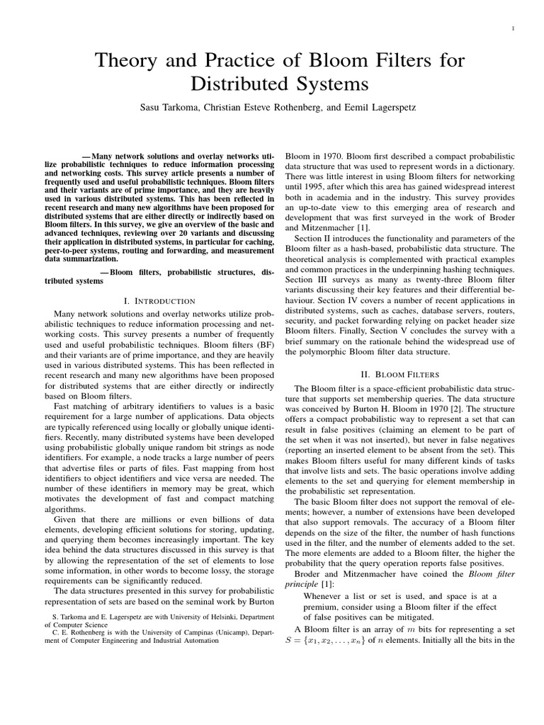 Theory and Practice of Bloom Filters for Distributed Systems 5a641nvijc ...