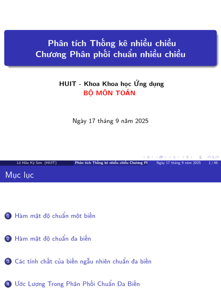 Slide 4 The Multivariate Normal Distribution | PDF