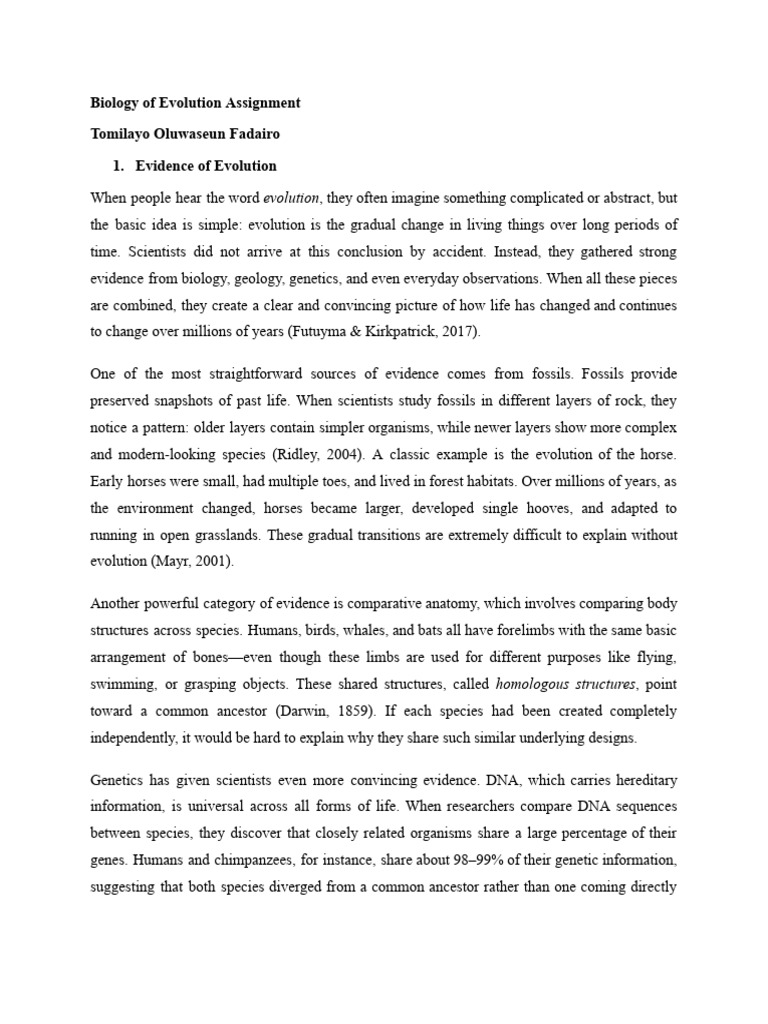 Evidence and Processes of Evolution | PDF | Genetic Recombination ...