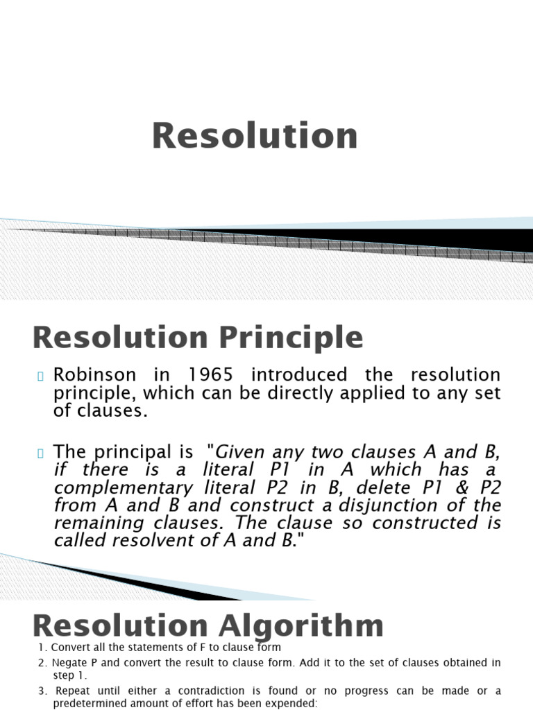 3.4 Resoultion.pptx | PDF | Theoretical Computer Science | Formalism ...