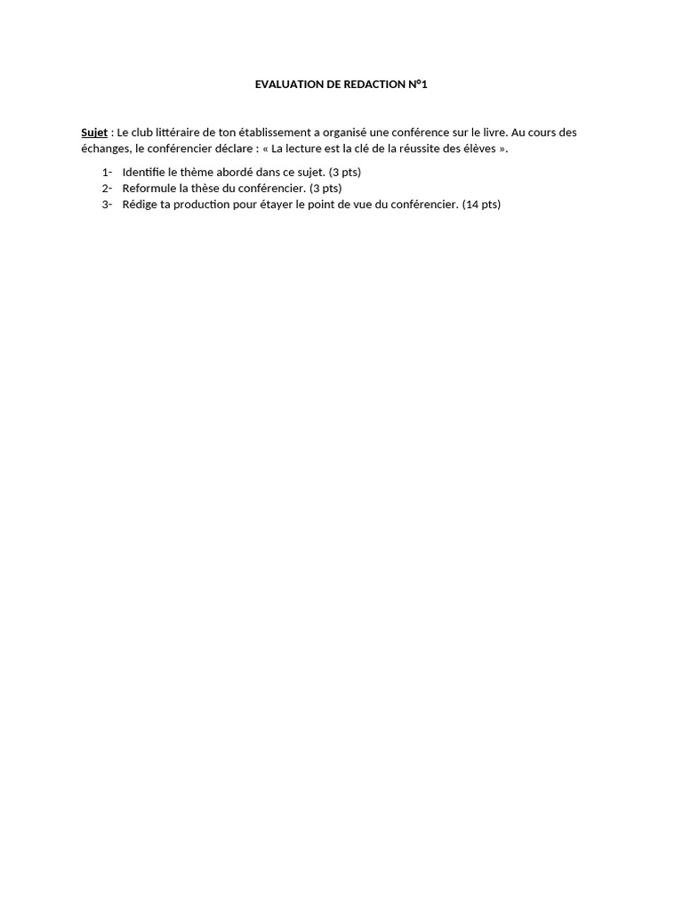 Importance de la lecture pour réussir | PDF