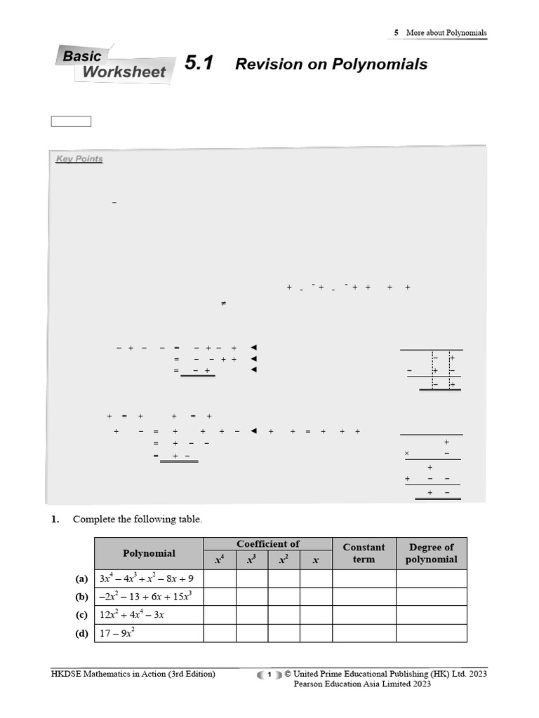 Understanding Polynomials and Operations | PDF | Division (Mathematics ...